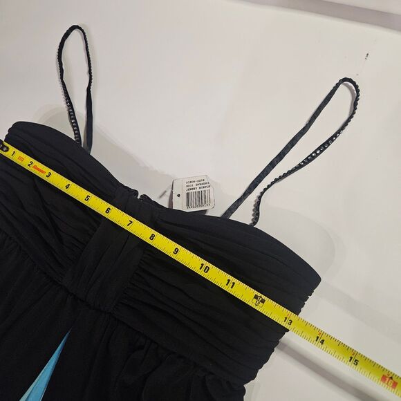 New BCBG Paris MAXI Dress with Color Block Rhinestone Straps Size 2 - Picture 4 of 12